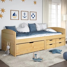 Dormeuse 5 Cassetti 90x200 Cm Legno Massello Pino Irun /