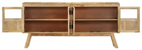 Credenza marrone e nera 160x30x76 cm in legno massello di mango