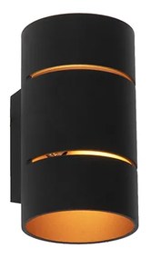 Smart wandlamp zwart met gouden binnenkant incl. LED - Ria