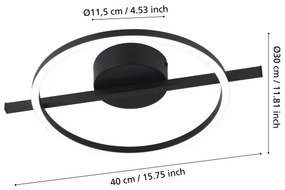 Eglo 901113 - Plafoniera LED dimmerabile AMANDOLO LED/17W/230V nero + +TC