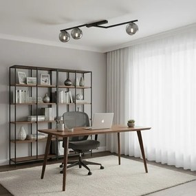 Plafoniera NATON 3xE14/10W/230V nero/fumé