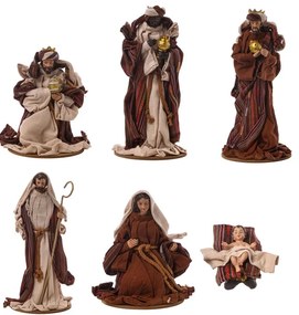 Set di 6 statuine natività per presepe in ceramica H 23 cm