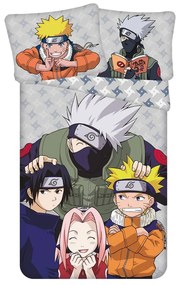 Set copripiumino e federa da bambini in cotone per letto singolo 140x200 cm Naruto "Grey" – Jerry Fabrics