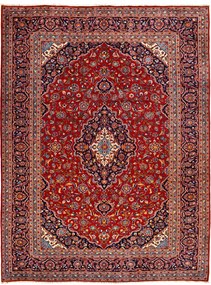 Kashan Tappeto 400x300 Rosso (Iran) Annodato A Mano