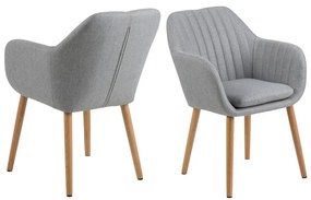 Sedia da pranzo grigio chiaro Emilia - Actona