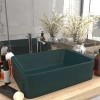 Lavandino Luxury Verde Scuro Opaco 41x30x12 cm in Ceramica 147047