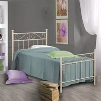 Letto in ferro singolo con pediera Avorio TEVERE 92x208x h117 cm