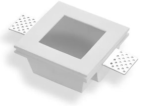 Portafaretto GU10 e MR16 in Gesso Pitturabile Quadrato Ø120x120 mm Materiale Gesso