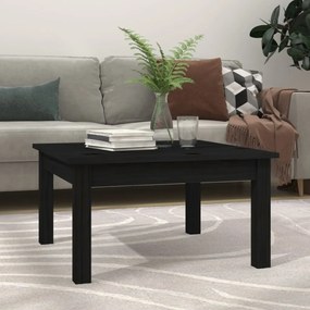 Tavolino Da Salotto Nero 55x55x30 Cm Legno Massello Di Pino /