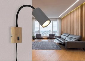 Globo 57911WG - Lampada flessibile da muro ROBBY 1xGU10/25W/230V grigio/marrone