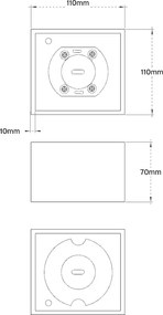 Plafoniera Quadrata da Soffitto GX53 in Gesso - Serie ESSENZA