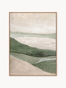 Quadro dipinto a mano con cornice in legno Green Field