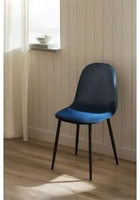 Confezione da 2 sedie da pranzo in velluto Glamm Blu & Nero - Sklum