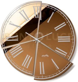 Orologio da parete particolare kintsugi beige,crystal luxe ambra