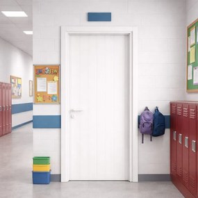 Porta interna a battente Dogata in PVC grezzo colore bianco, L 90 x H 210 cm, apertura a destra