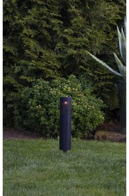 Luce solare a LED in acciaio inox nero, altezza 39 cm Blace - Star Trading