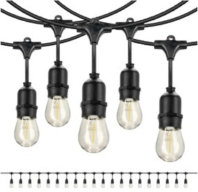 Catena decorativa da esterno LED BAJA ST64 20xE27/1W/230V 20,9m IP44 bianco caldo