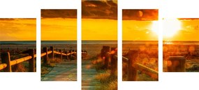 Quadri 5 pezzi – Splendido tramonto