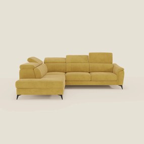 Arcos Divano angolare - piedini alti e poggiatesta reclinabili in microfibra impermeabile T11 giallo