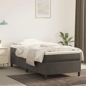 Giroletto Senza Materasso Grigio Scuro 90x190 Cm Velluto /