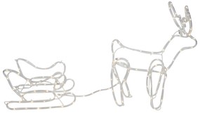 Lampada da terra natalizia renna con slitta 116 cm con LED e timer IP44 - Sori