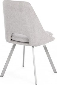 Set 2 Sedie 45x49,5x85 cm Kashar in Tessuto Grigio Chiaro...