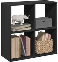 Libreria Divisorio Nera 69,5x29x69,5 cm in Truciolato 858004