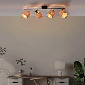 Faretto decorativo senza fonte luminosa CARVI in acciaio nero E14 INSPIRE 4 luci