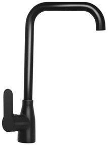 Rubinetto miscelatore lavello nero opaco canna alta girevole Paco
