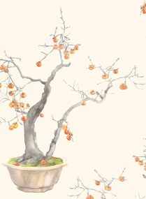 Cole & Son Carta da parati Kaki Persimmon - Ivory/ Bergamot