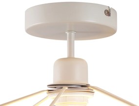 Plafoniera Japandi color crema con paralume in lino - Aisha