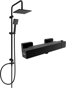Mexen Cube Tord set doccia esterno con soffione e miscelatore termostatico, nero - 77200200-70