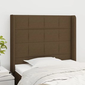 Testiera Ad Orecchio Marrone Scuro 83x16x118/128 Cm İn Tessuto /