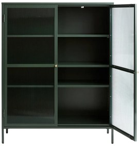 Vetrina in metallo verde Bronco, altezza 140 cm - Unique Furniture
