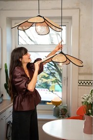 Osram - Lampadario a sospensione con cavo DECOR RATTAN 1xE27/15W/230V Ø 58 cm beige/nero