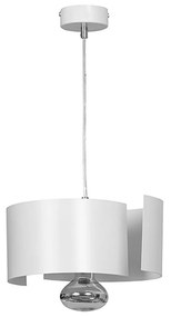 Sospensione Moderna 1 Luce Houyi In Acciao Bianco E Cromo