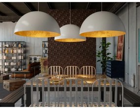 Lampadario a sospensione con filo SFERA 1xE27/60W/230V diametro 35 cm grigio/oro