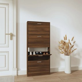 Scarpiera Rovere Marrone 59x17x150 Cm İn Legno Multistrato /