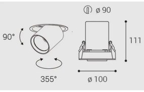 LED2 - Lampada LED da incasso HIDE LED/20W/230V CRI 90 bianco