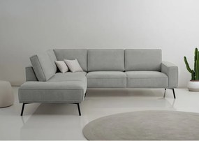 Divano angolare grigio chiaro (con penisola a sinistra/a L) con rivestimento in ciniglia Amsterdam – Scandic