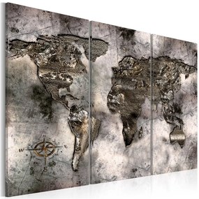 Quadro Mappa opalescente  Colore Grigio, Dimensioni e Misure 120x80