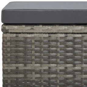 Sgabelli da giardino 4 pz con cuscini in polyrattan grigio