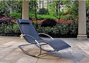 Lettino da giardino in metallo nero Naxos - Garden Pleasure