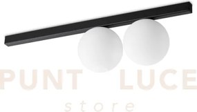 Binomio lampadario a soffitto 2 luci attacco g9 nero