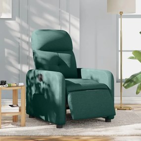 Poltrona Elettrica Reclinabile Verde Scuro İn Tessuto /