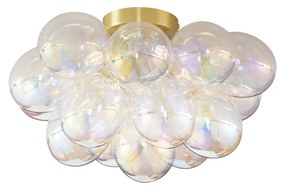 Lampada da soffitto di design in ottone con vetro arcobaleno 4 luci - Uvas