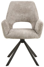 Sedia da pranzo grigio chiaro in imbottito con braccioli Graham – Actona