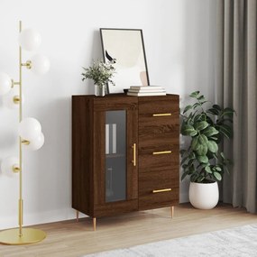 Credenza Rovere Marrone 69,5x34x90 Cm İn Legno Multistrato /