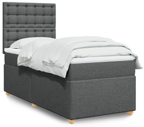 Giroletto A Molle Con Materasso Grigio Scuro 100x200 Cm Tessuto /