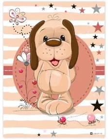 Quadro con il cagnolino sopra il lettino | Inspio